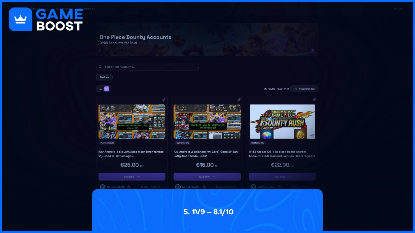 1v9 opbr accounts page