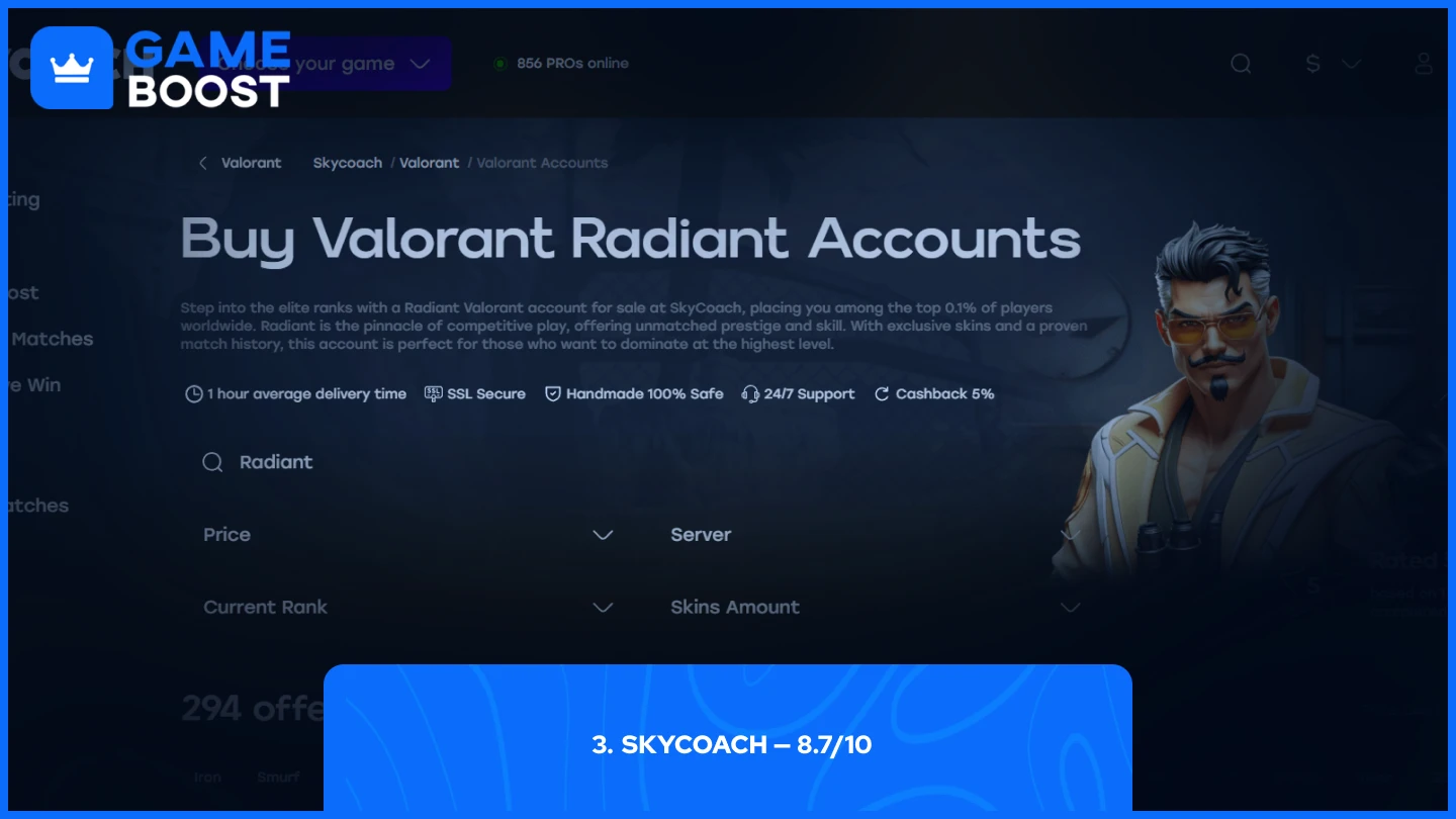 pagina account valorant radiant skycoach