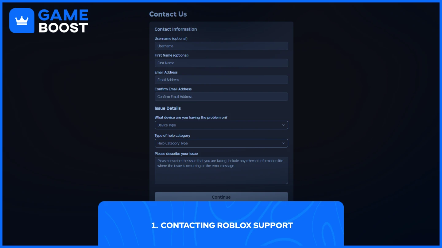 Roblox客服支持页面图片