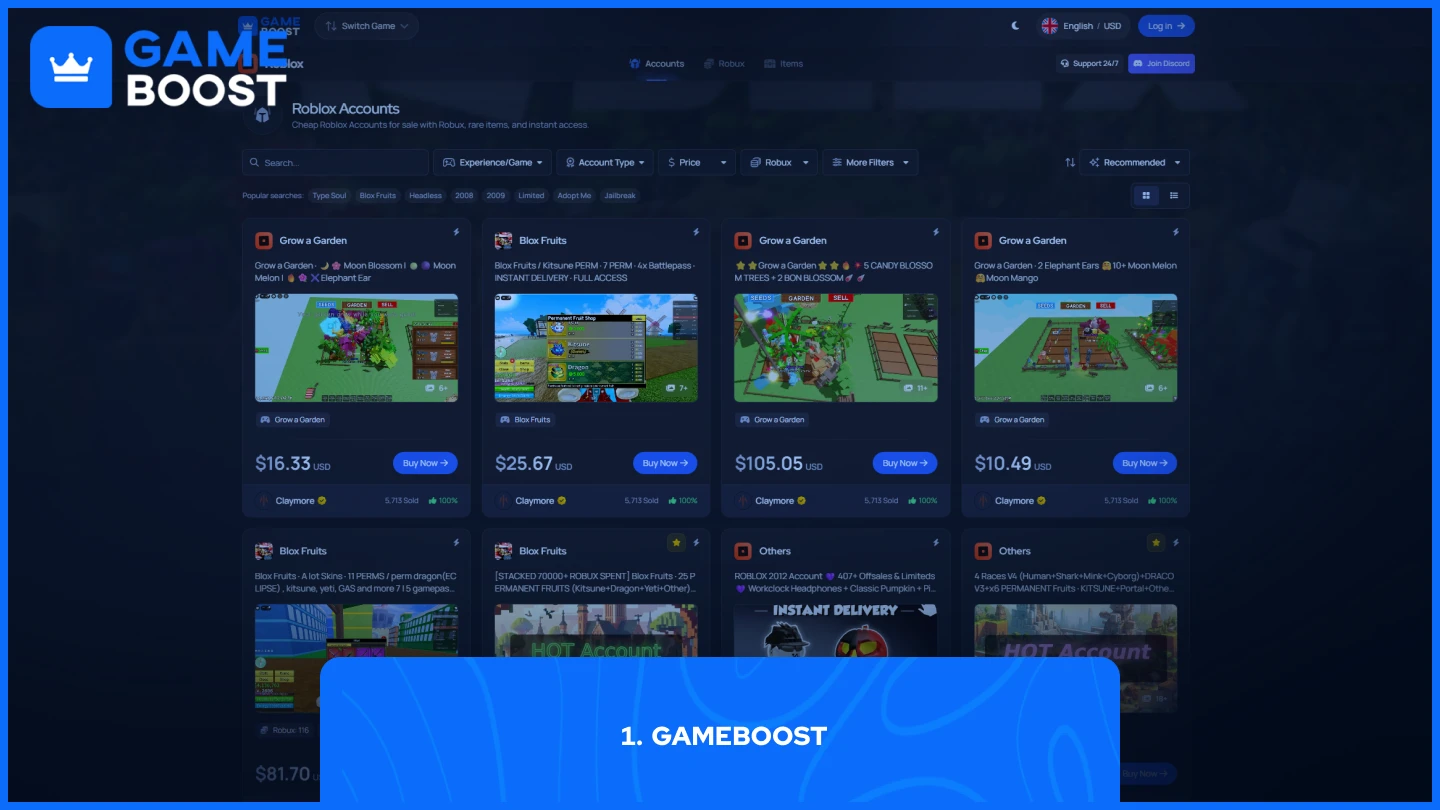 Roblox-Accounts von GameBoost