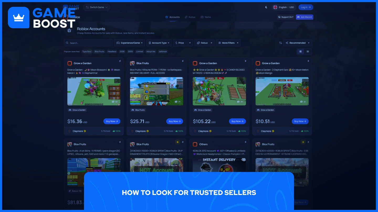 gameboost roblox accounts page