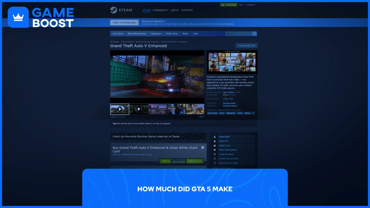 a picture of grand theft auto 5 steam page