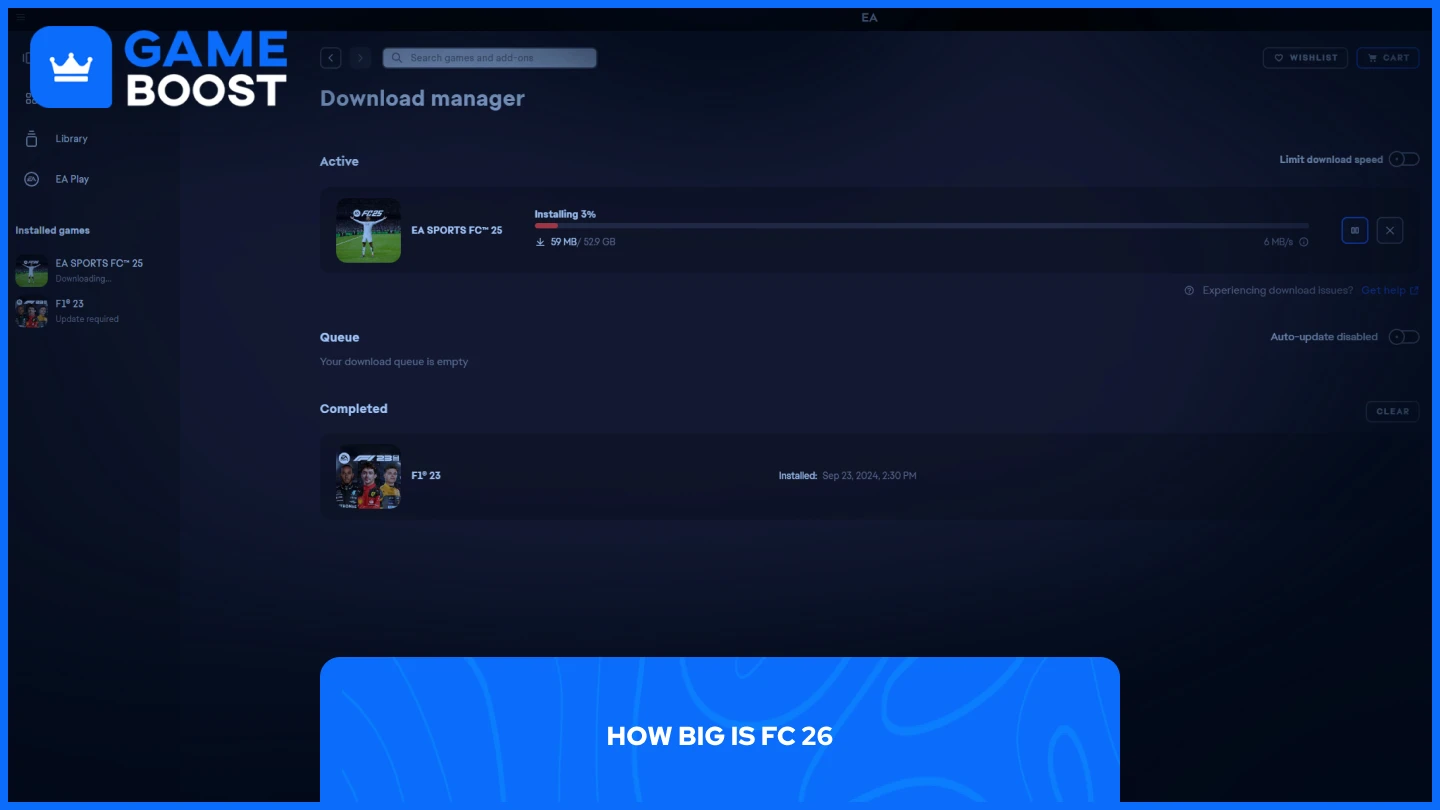 a picture of ea app download page
