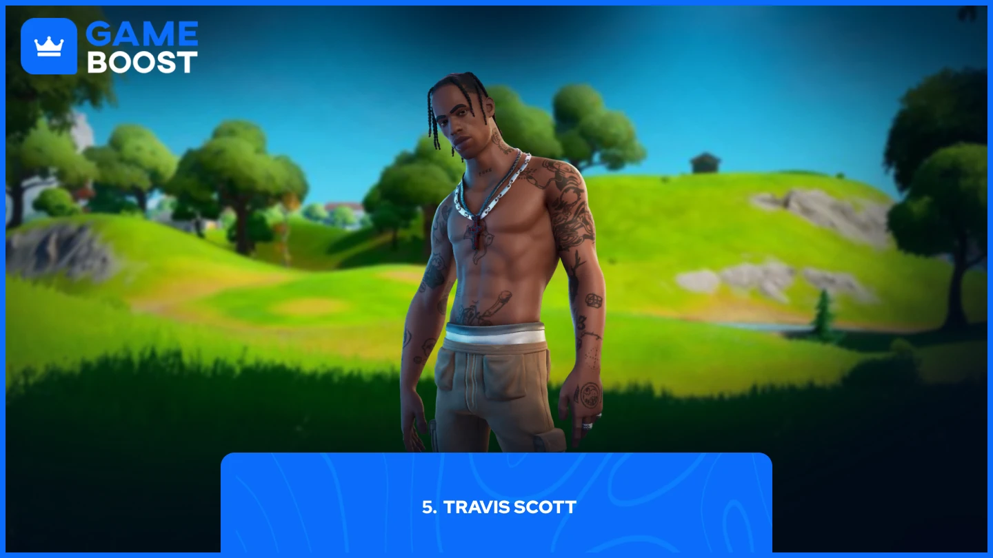 uma imagem da skin Travis Scott no modelo do jogo