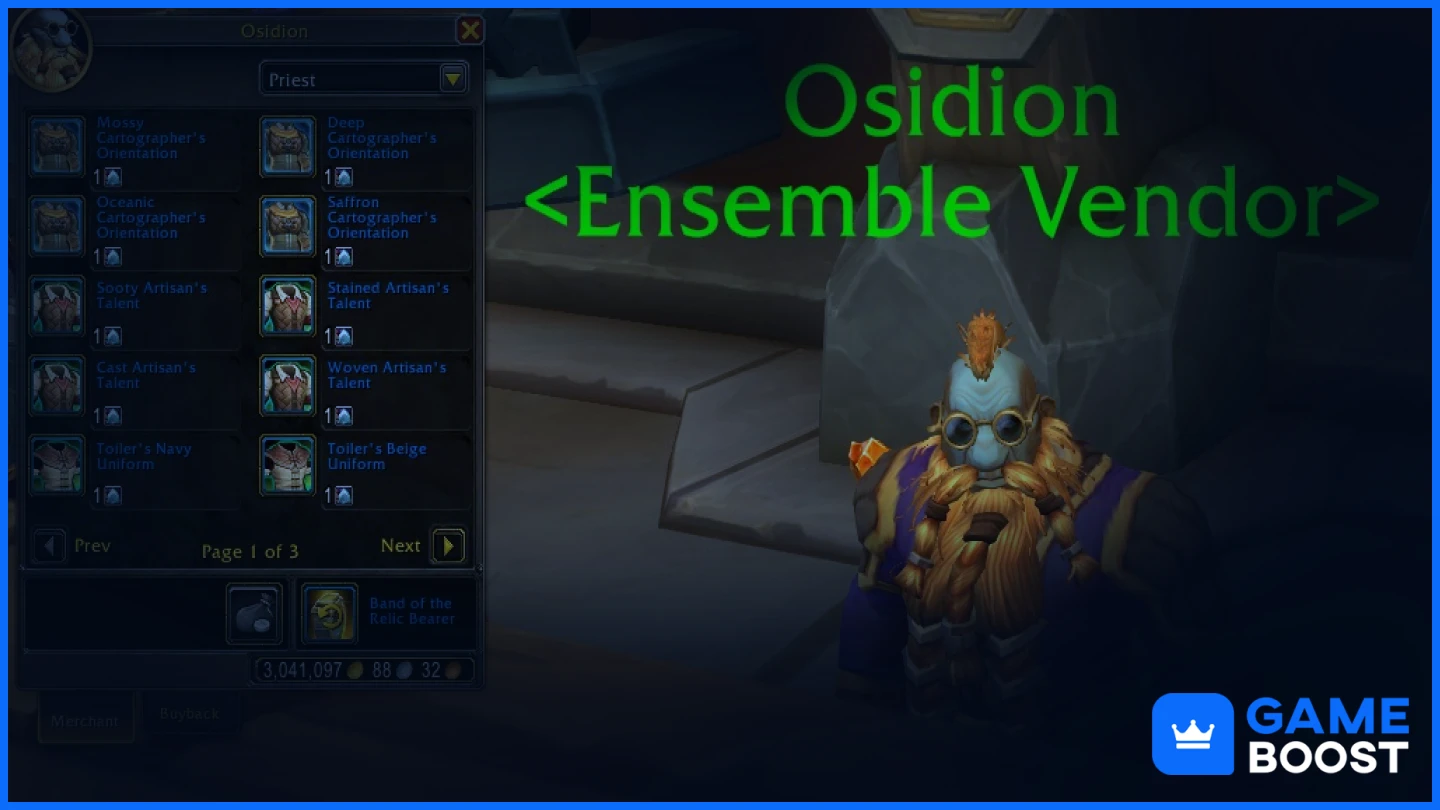 wow war within osidion items