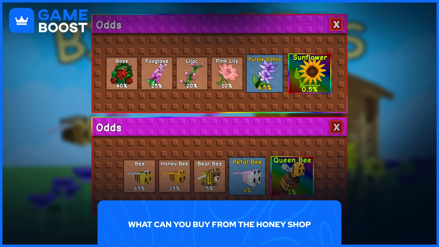 a picture of some of the Bizzy Bee items