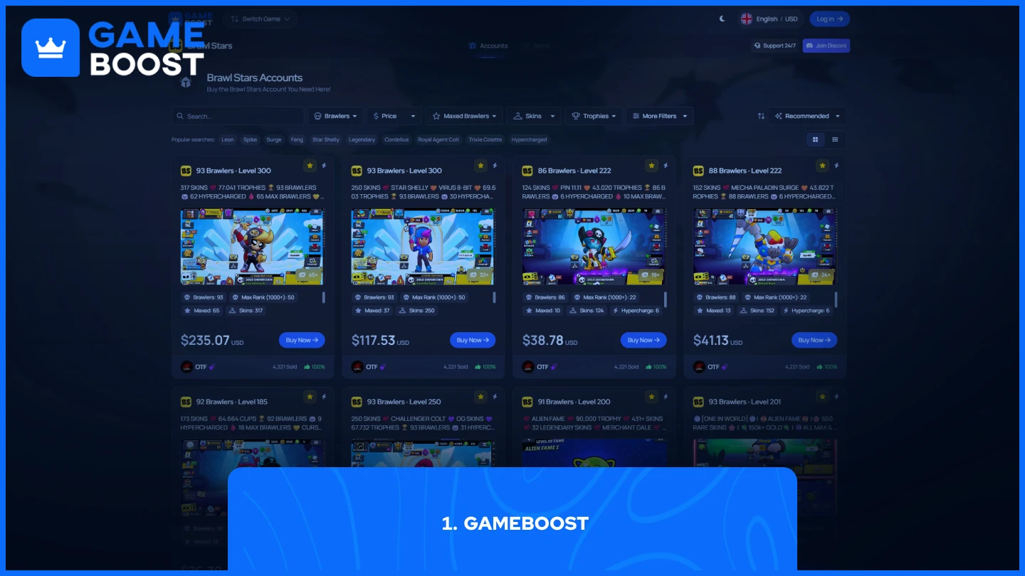 brawl stars accounts from gameboost