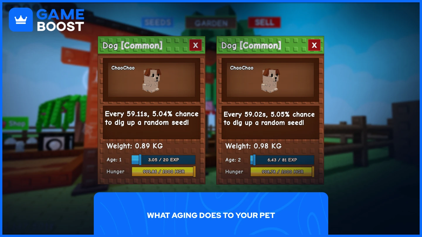 una imagen comparando un perro en nivel uno con un perro en nivel dos