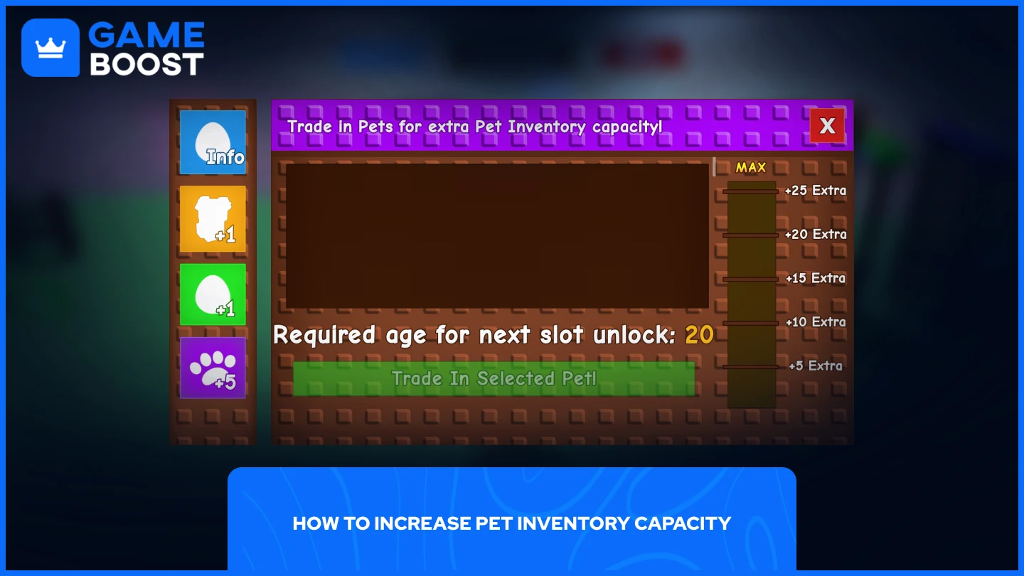a picture of the pets shop increasing inventory capacity prompt