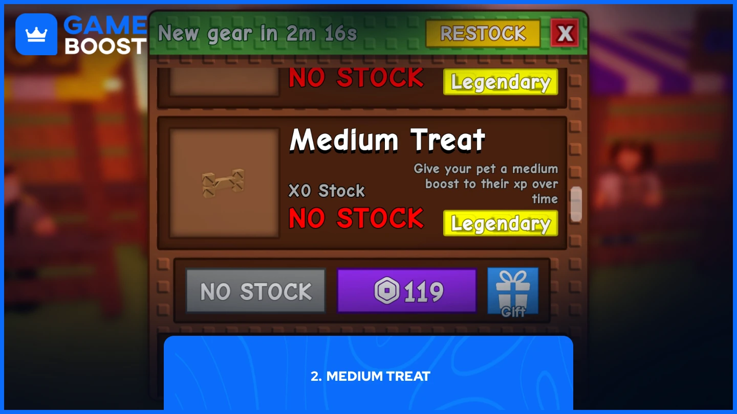 a picture of the gear shop featuring medium treat