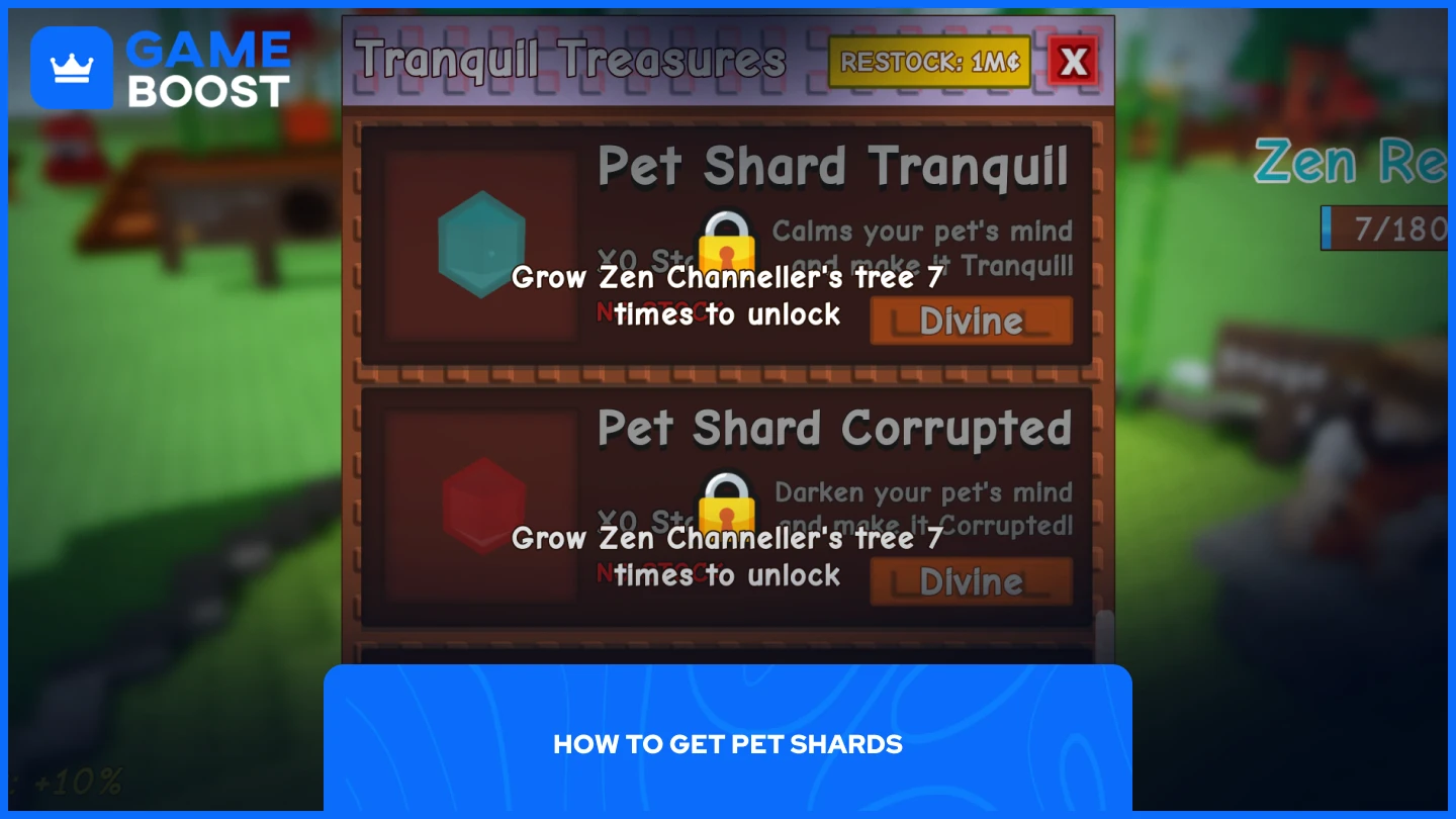 a picture of the Tranquil Treasures shop content