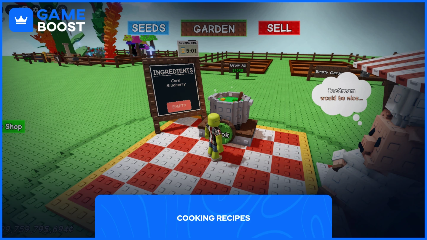 a picture of the cooking event in grow a garden