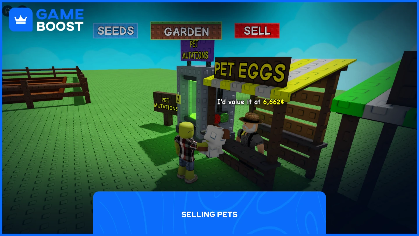 a picture of a player selling their pet 