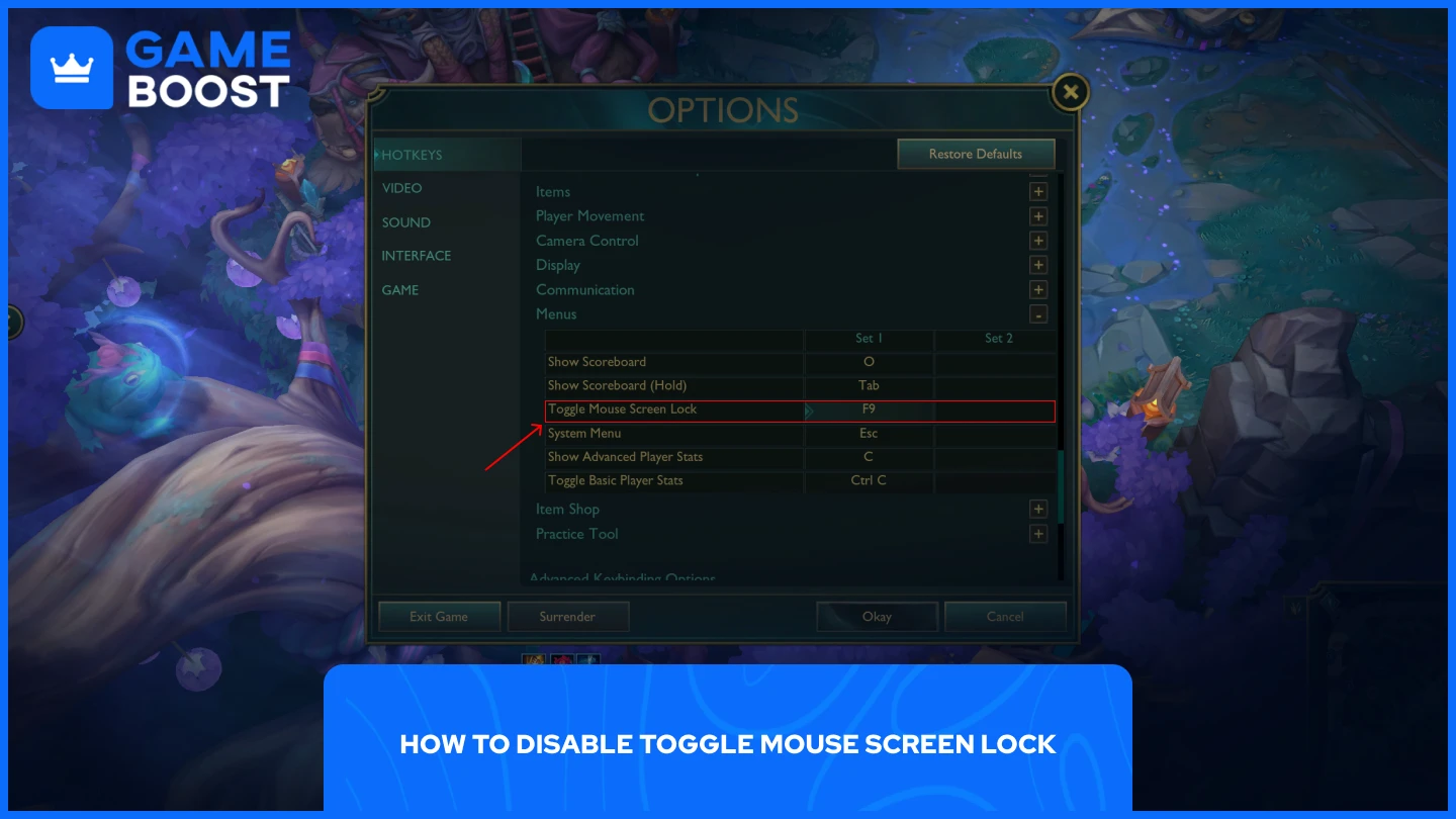 et bilde av League of Legends innstillinger i spillet