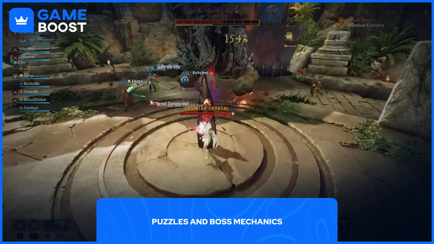 a picture of a player fighting a boss in new world