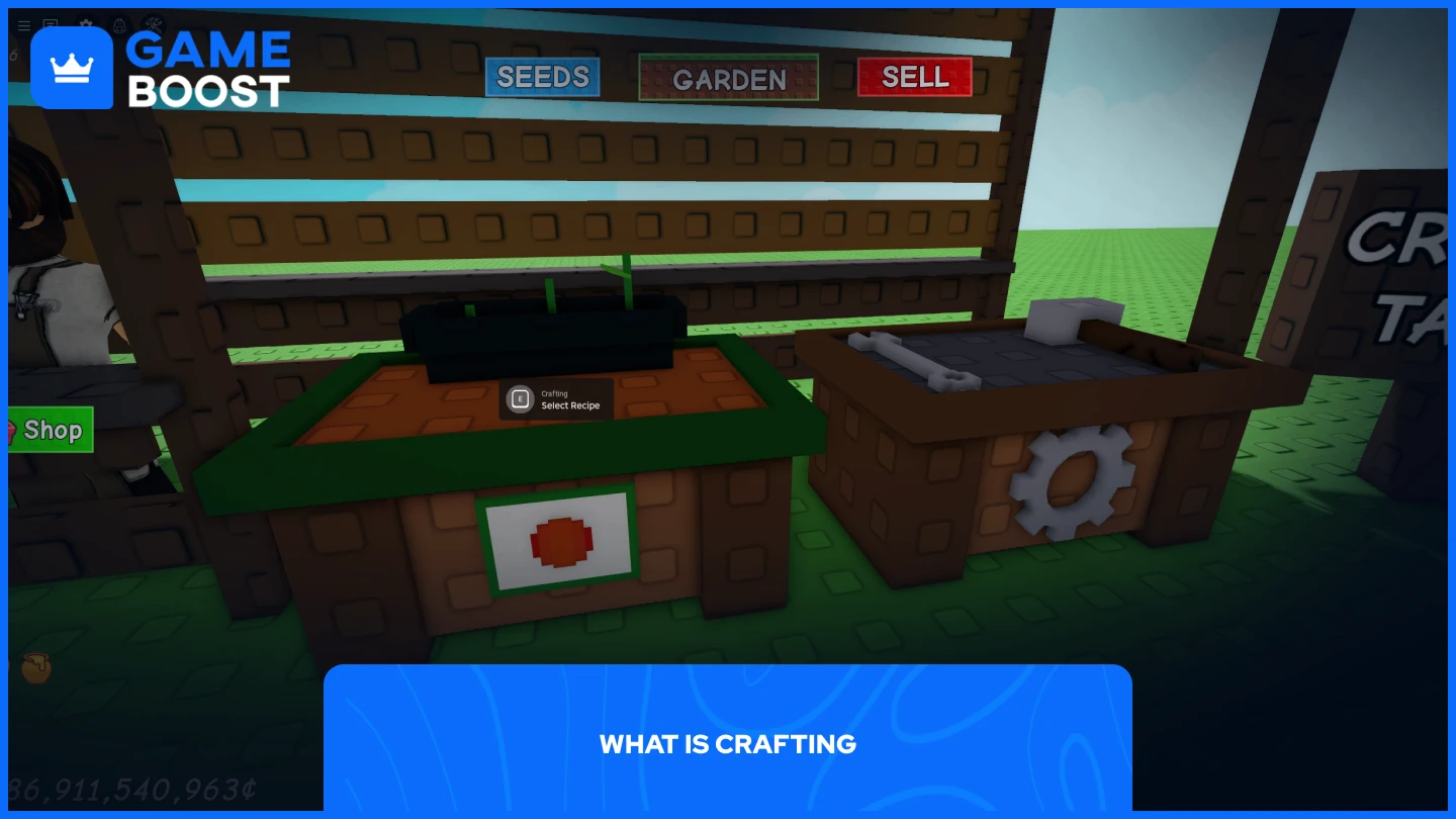 una imagen de las mesas de elaboración en grow a garden