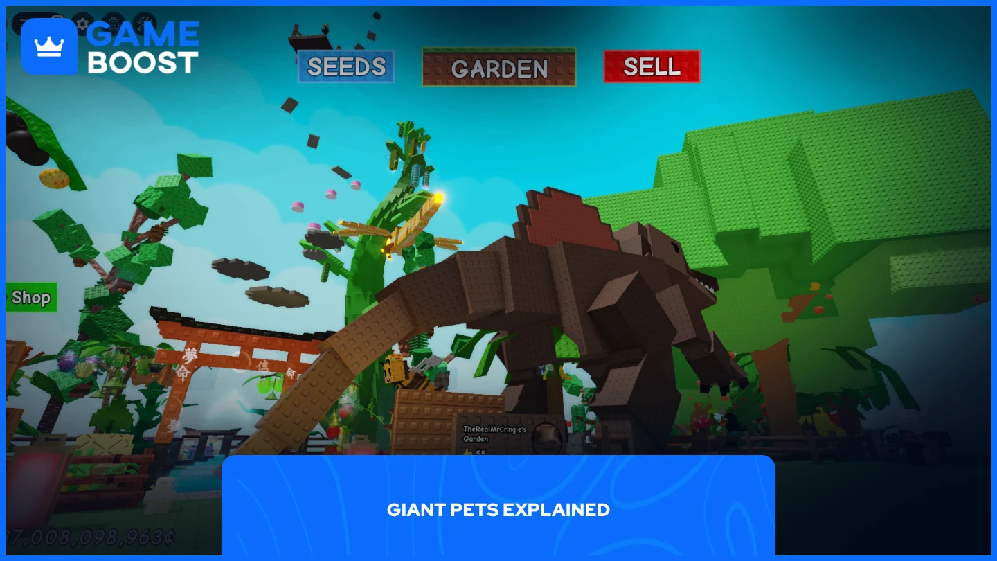 a picture of a giant t-rex in grow a garden