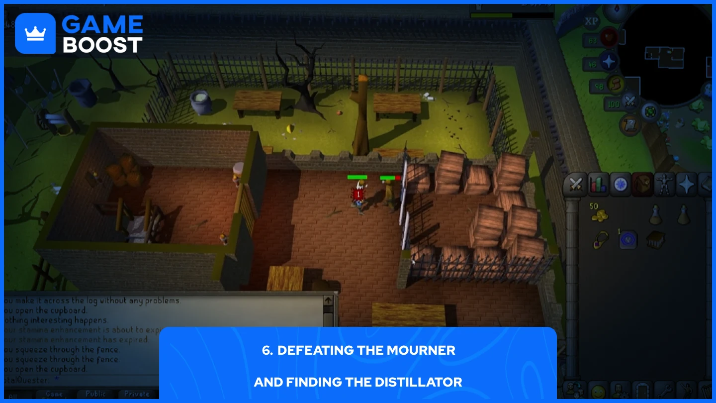 a picture of a player fighting the level 13 Mourner
