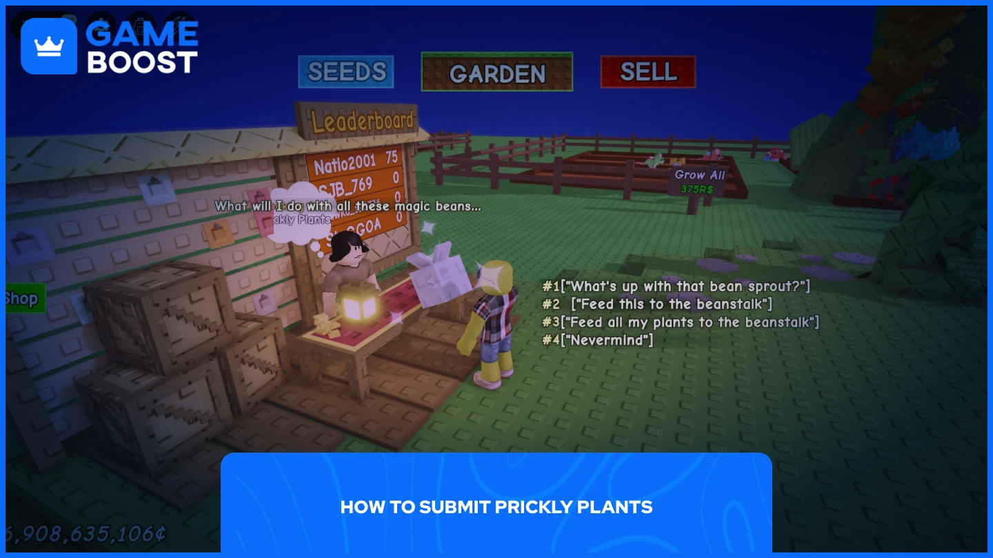 a picture of a player submitting a prickly plant to jack