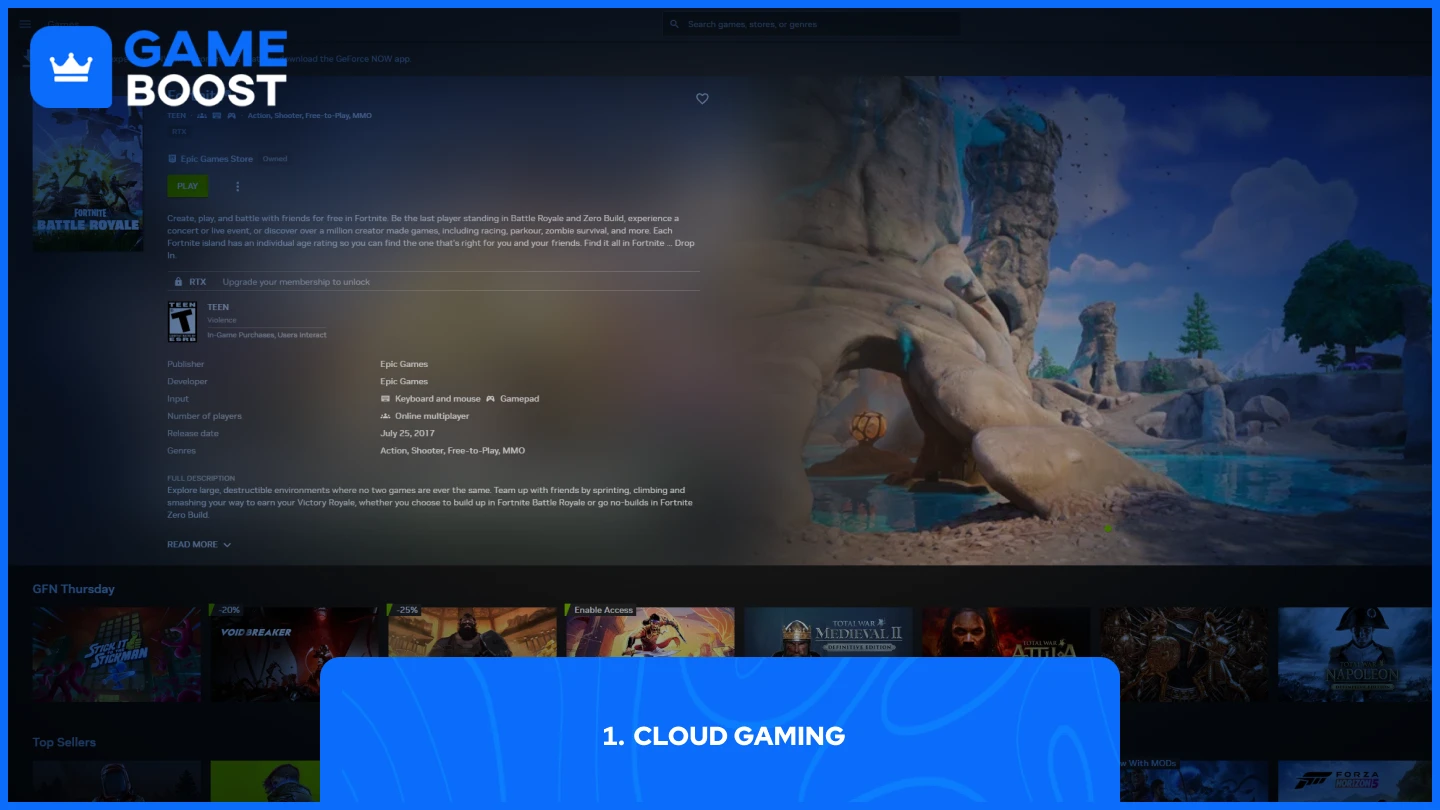 a picture of fortnite on geforce now