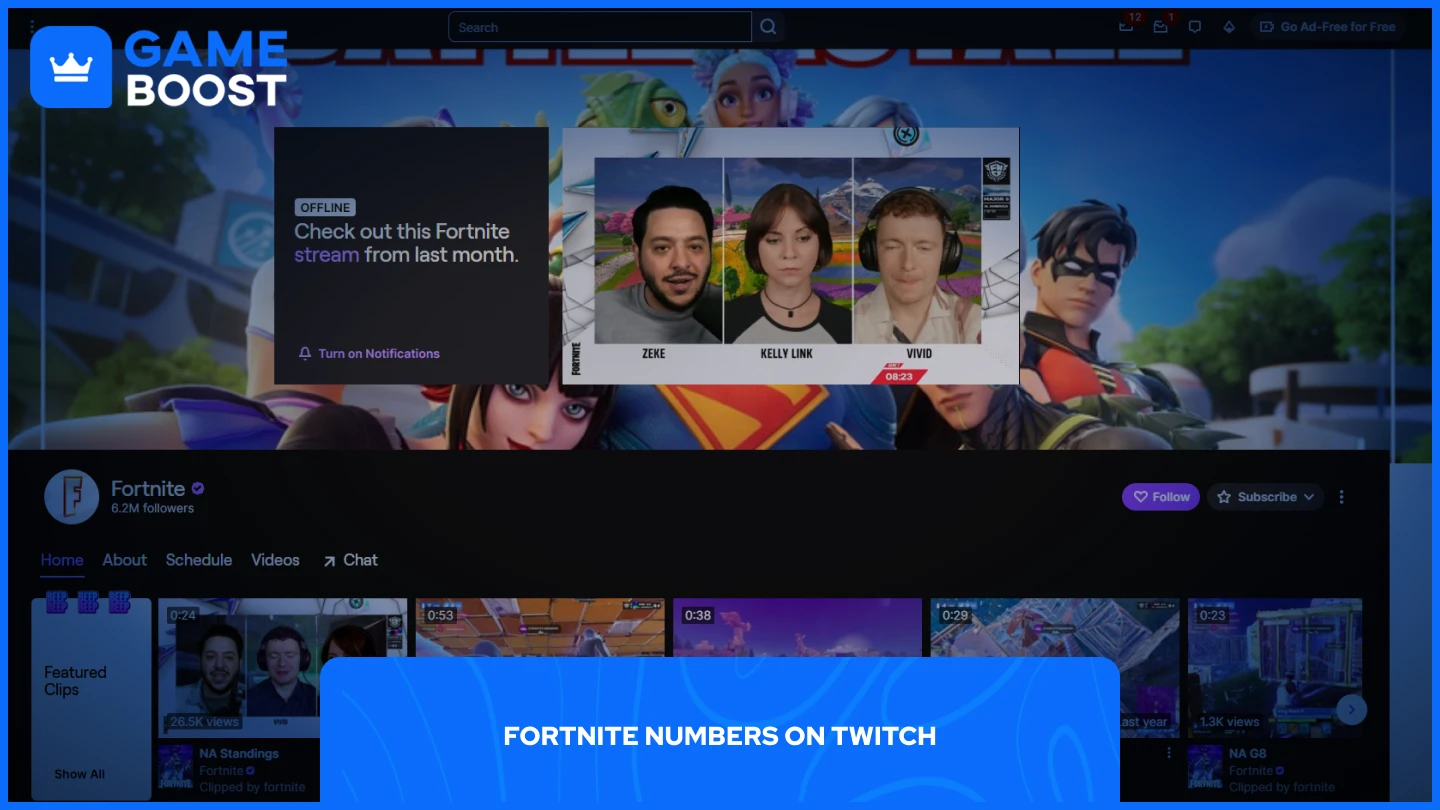 a picture of fortnite twitch page