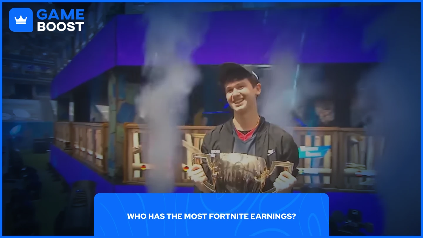 a picture of Bugha lifting the 2019 fortnite world cup