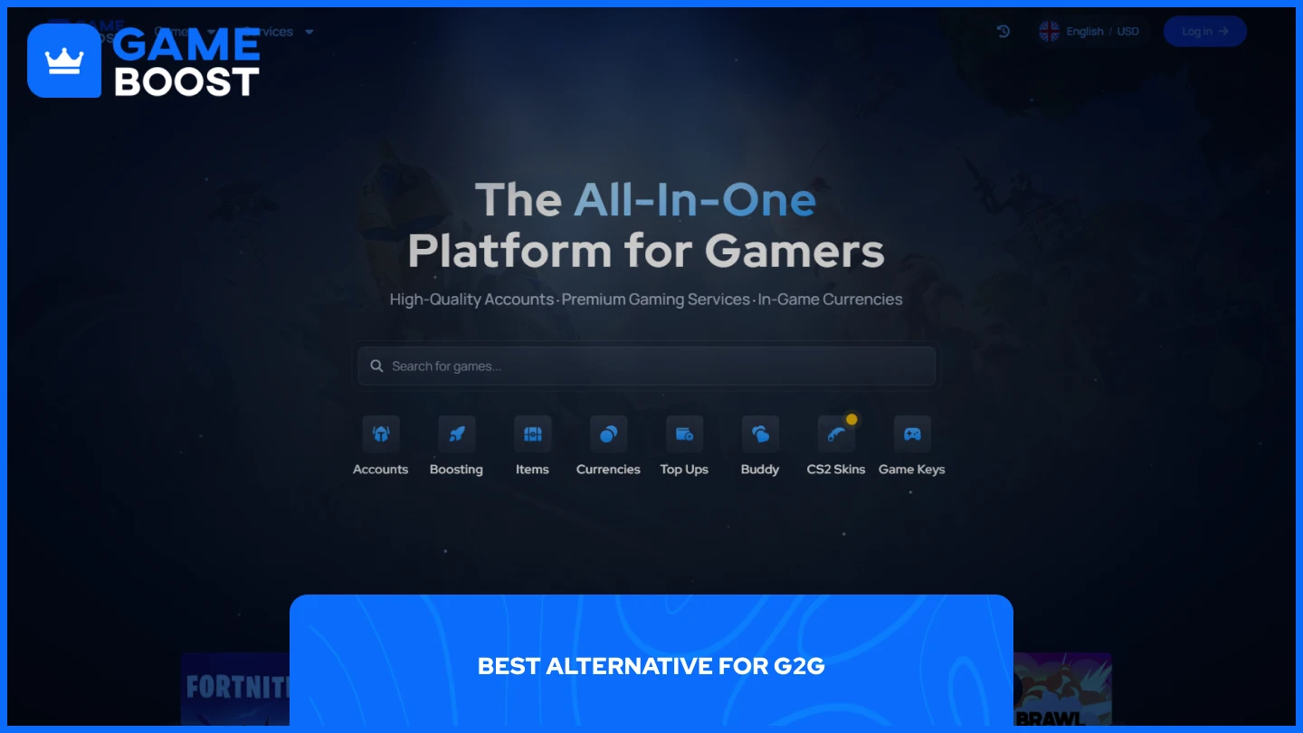 una foto della homepage di gameboost