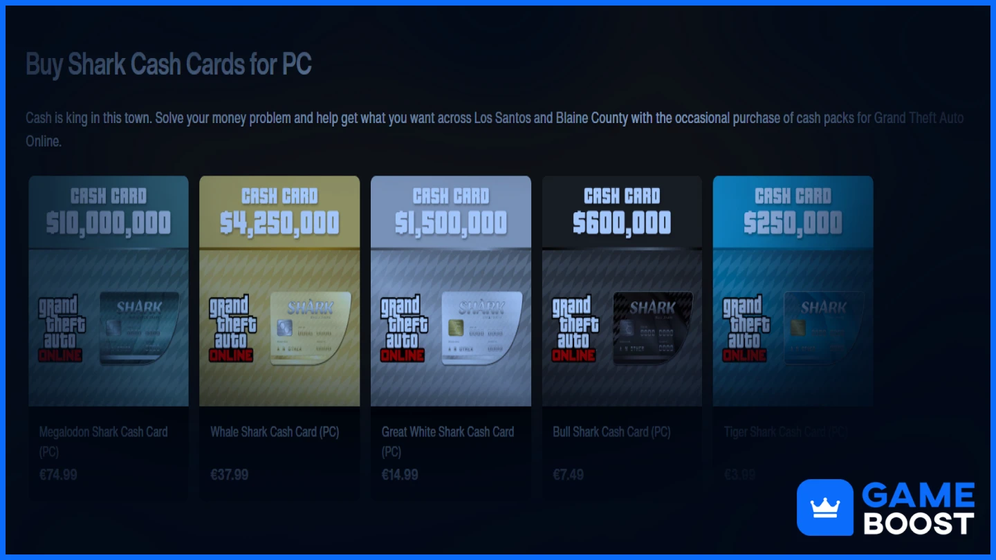 gta 5 shark cards 