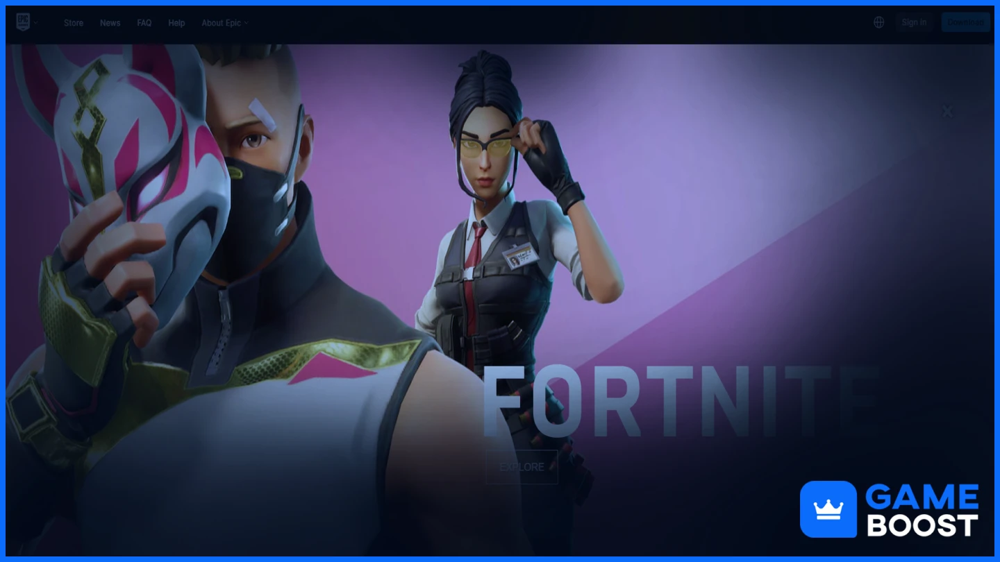 epic games fortnite page