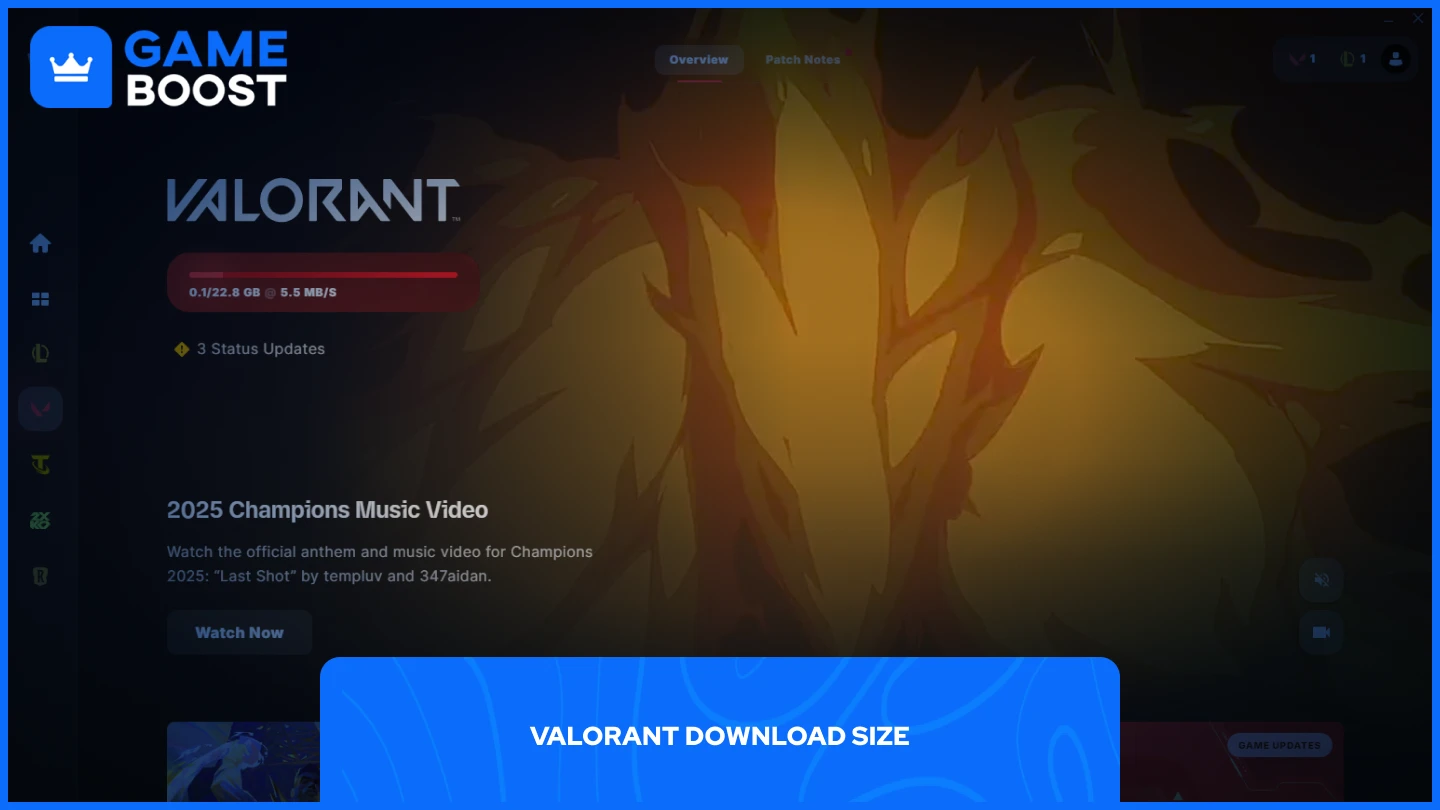 a picture of valorant downloading through the riot client