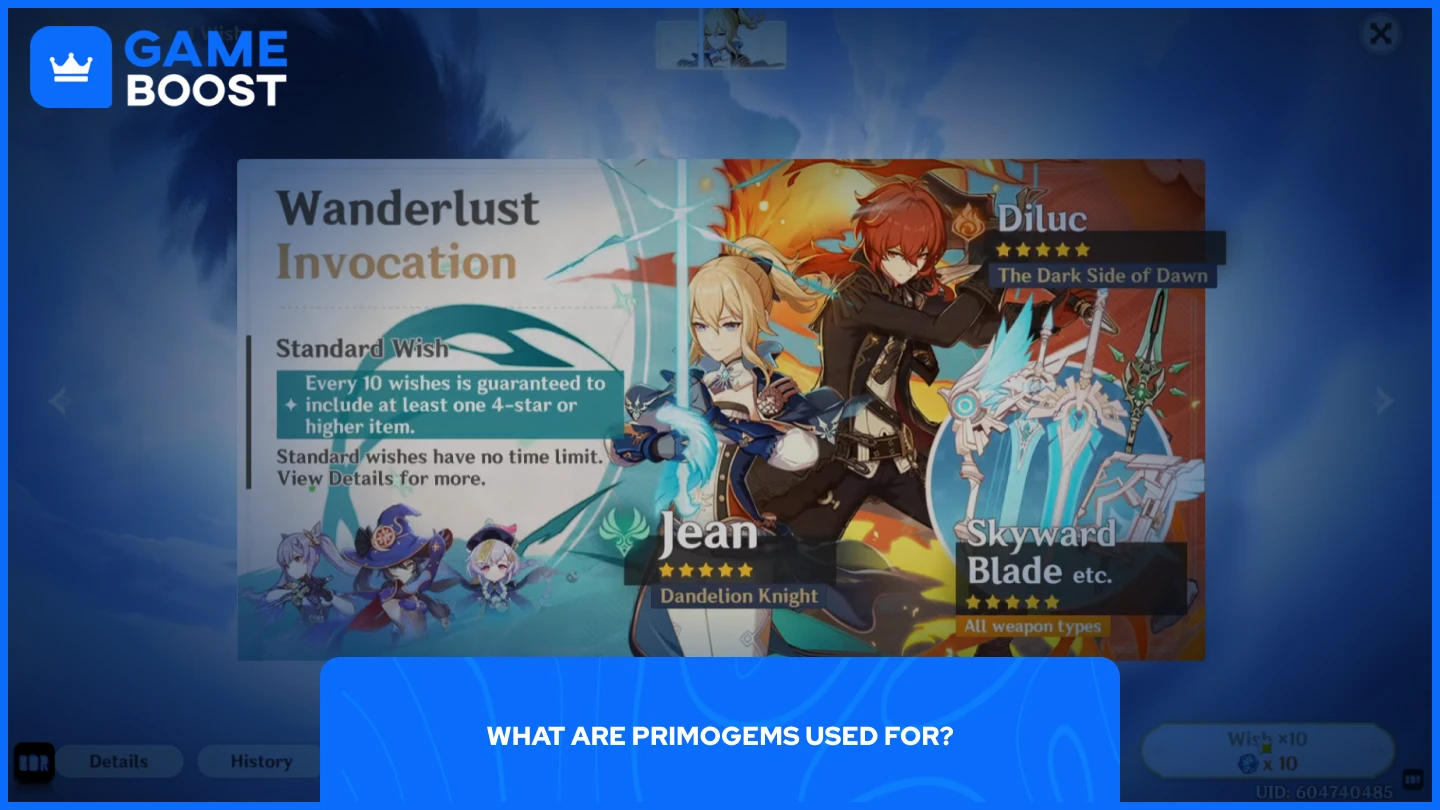 a picture of the standard wish system in genshin impact