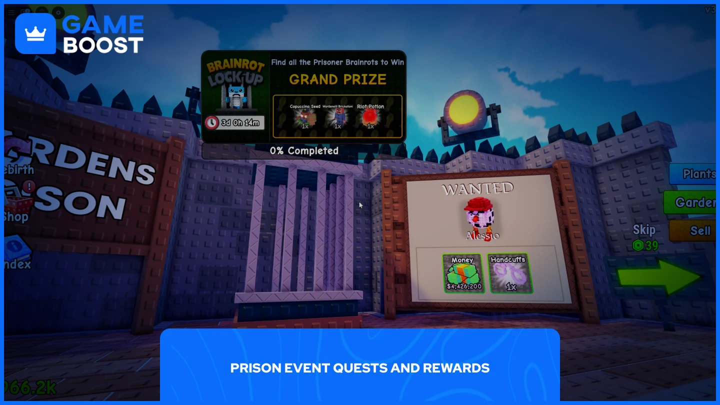 a picture of a wanted brainrot in the prison event