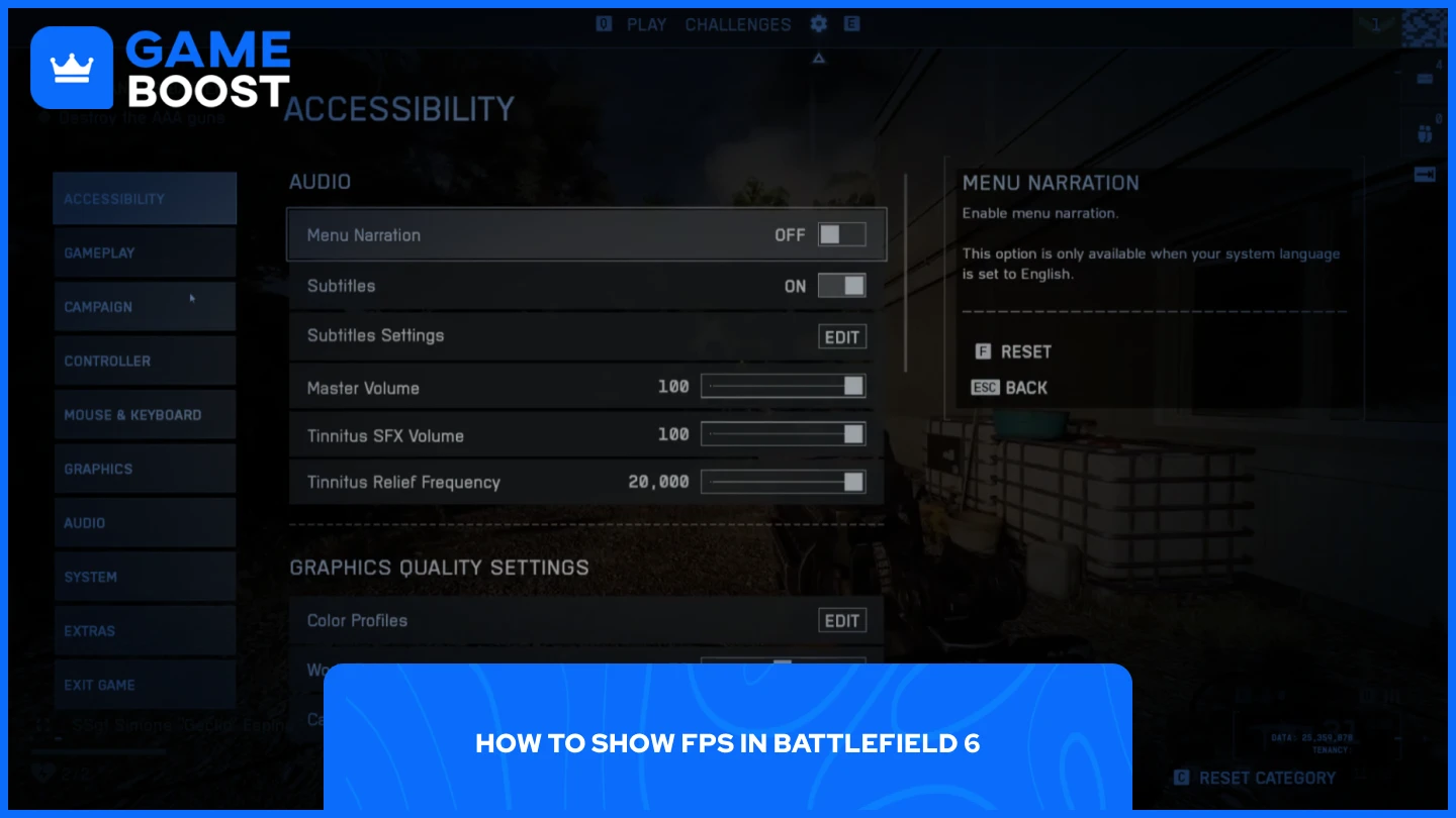 et billede af Battlefield 6 in-game indstillinger