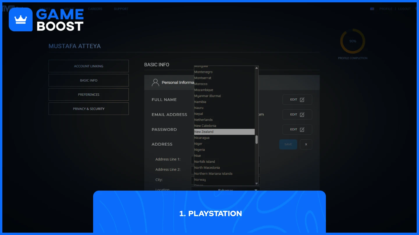a picture of Activision profile page