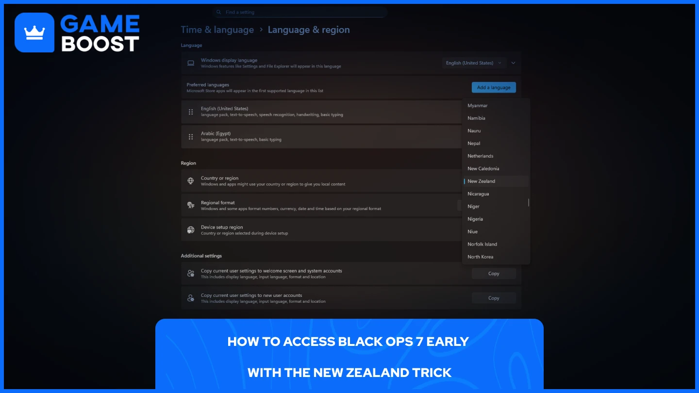 a picture of windows settings