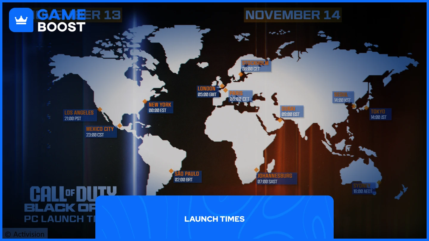 a picture of the map that includes all launch times