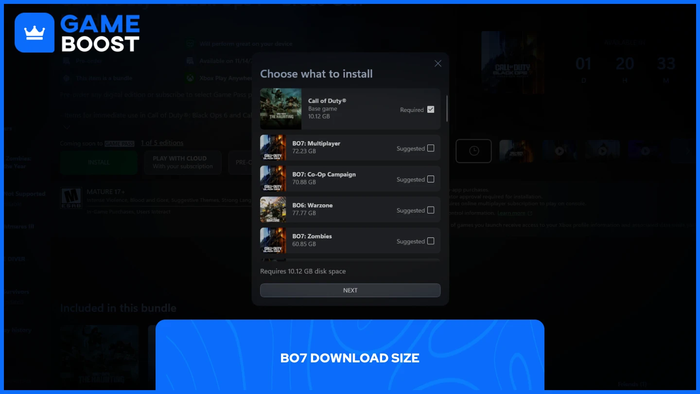 a picture of the download prompt of black ops 7