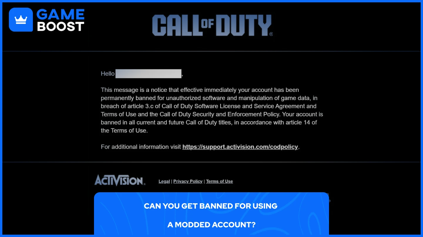 a picture of a ban alert in call of duty