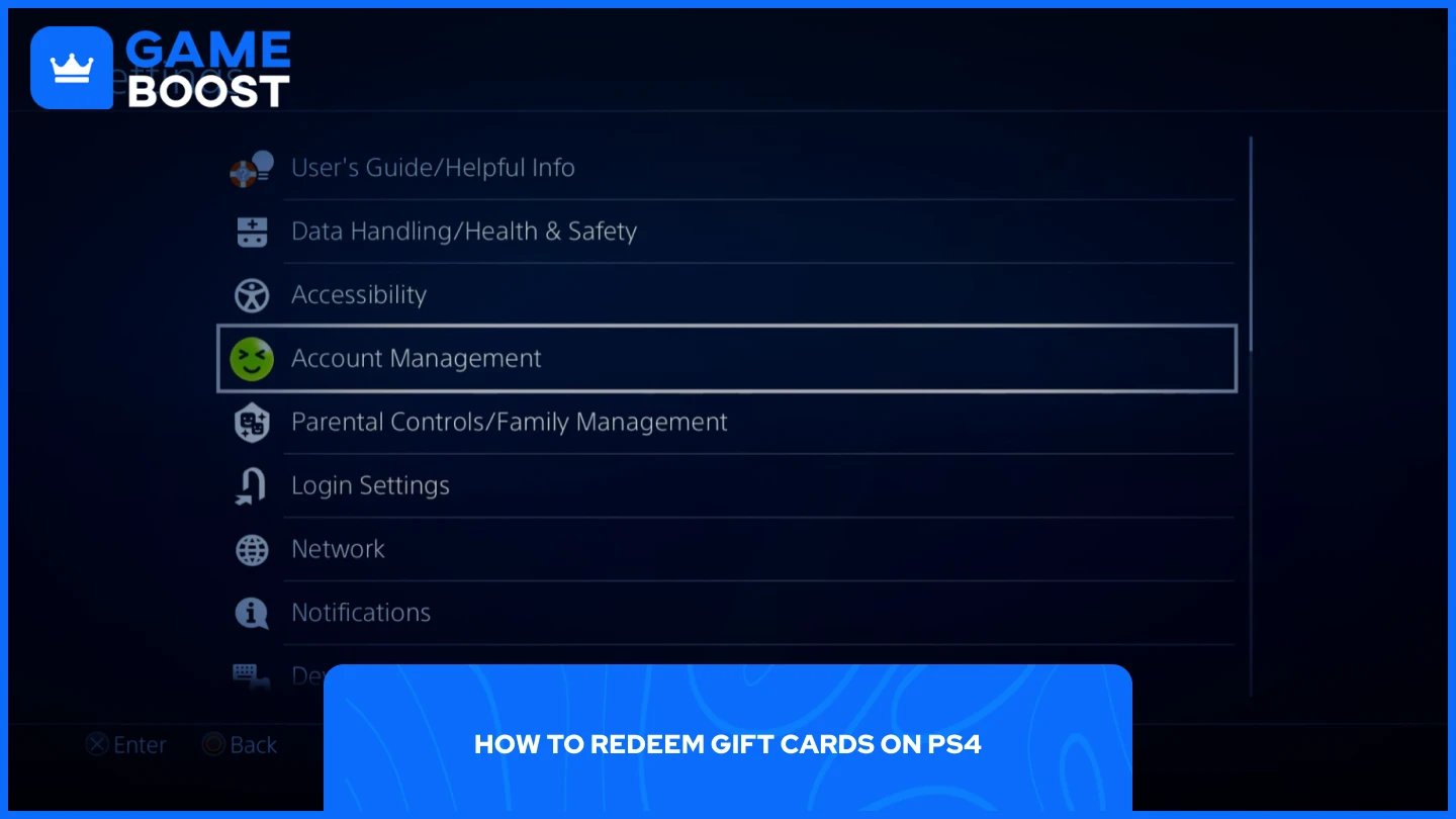 una imagen de la pestaña de configuración de PlayStation 4