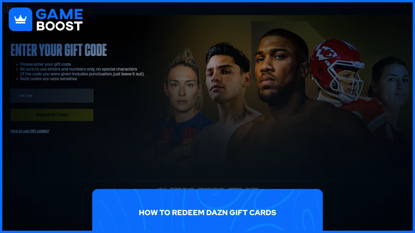 una imagen de la página para canjear código DAZN