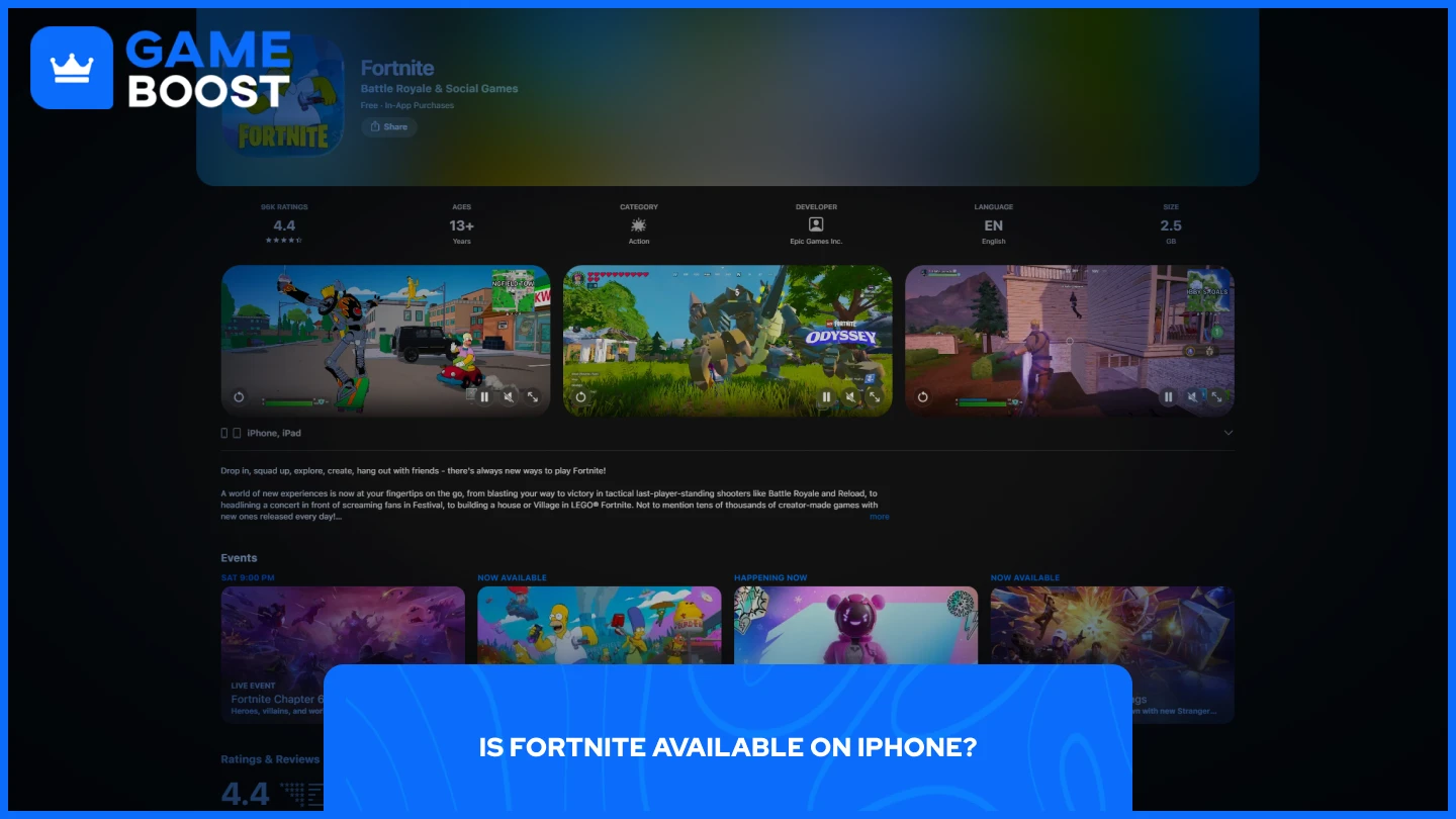 uma imagem do Fortnite na App Store