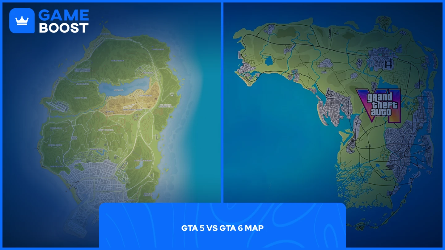 a picture of gta 5 vs gta 6 map side by side