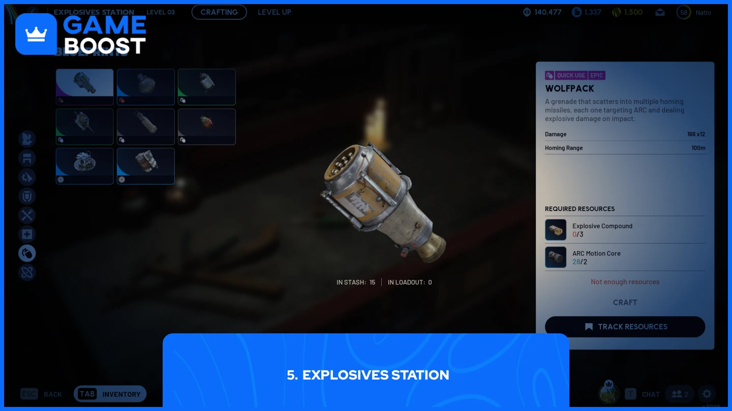 une image de la Station des explosifs avec wolfpack