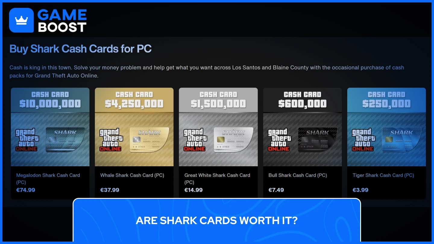 GTA 5 Shark Cards Explained: Prices, Types & Value
