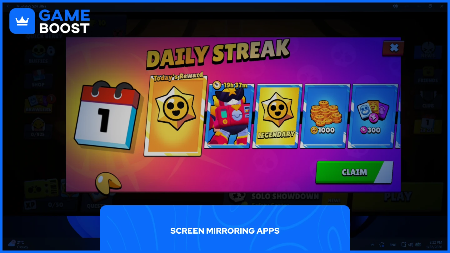 Brawl Starsを実行しているMicrosoft Phone Linkの画像