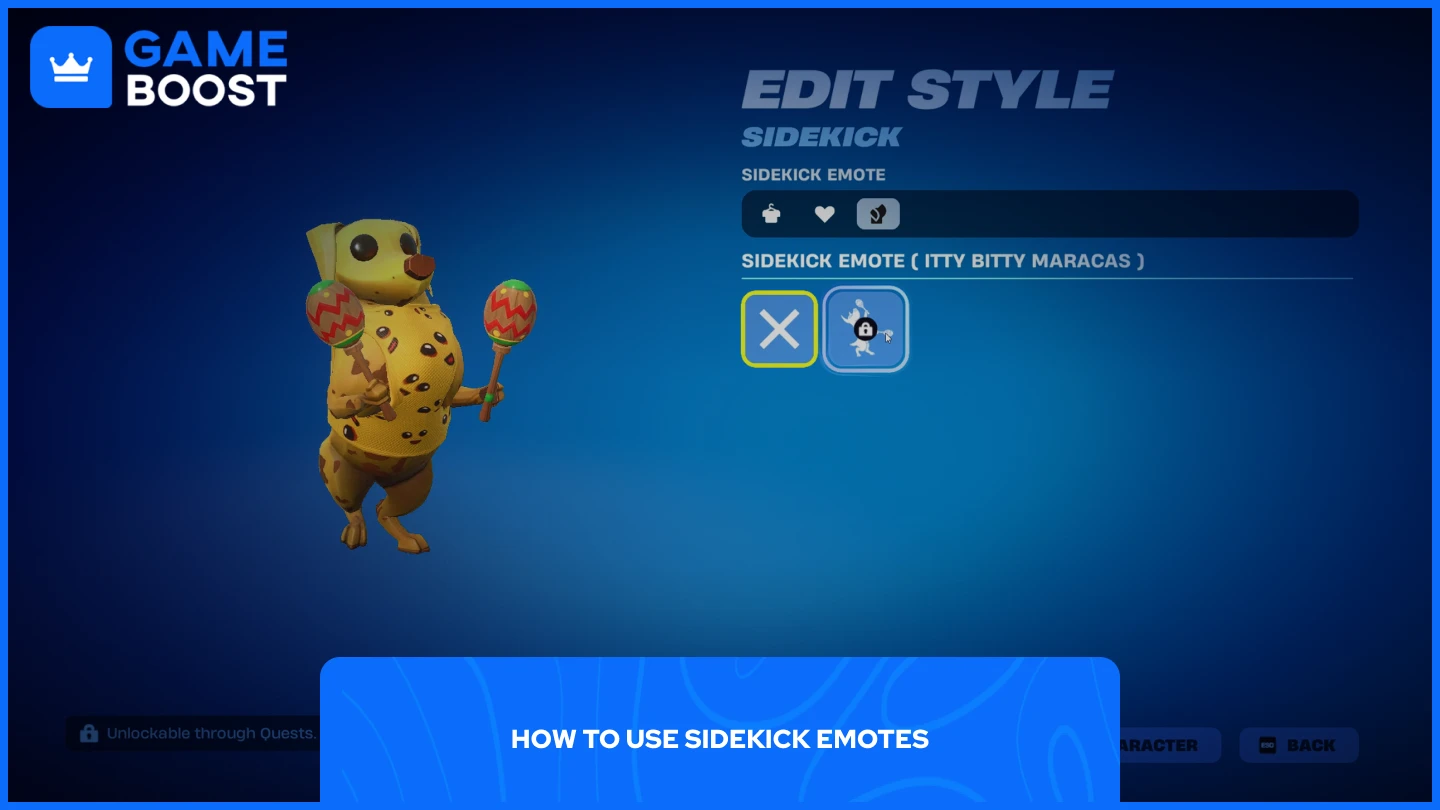 uma imagem de um sidekick fazendo um emote