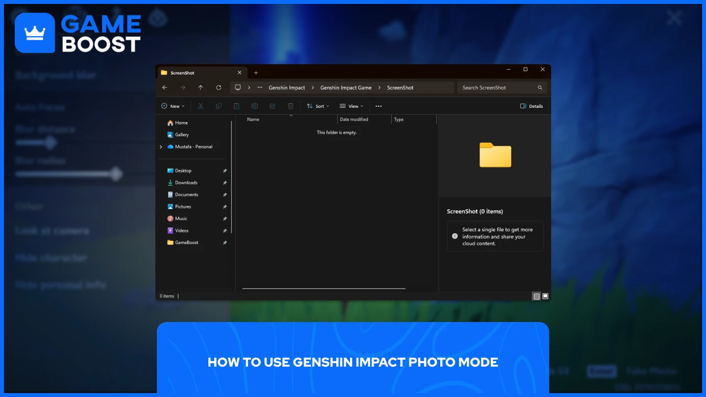 uma foto da pasta de capturas de tela do genshin impact