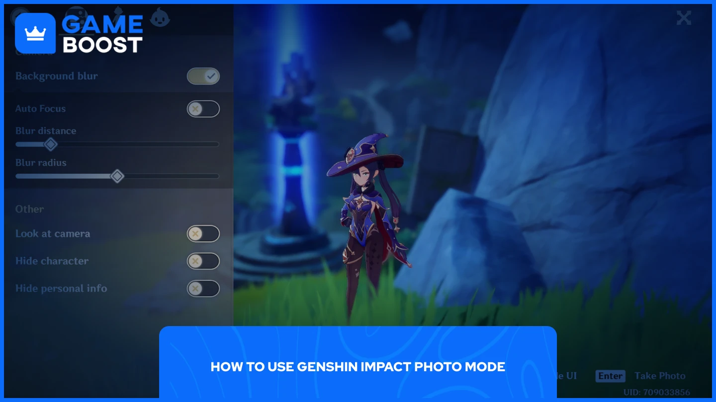 uma imagem do modo foto do genshin impact