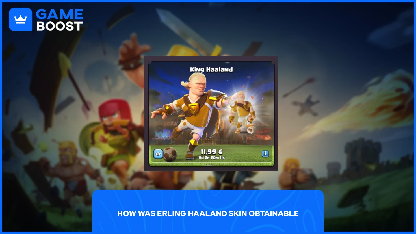 una imagen de la skin de erling haaland en clash of clans