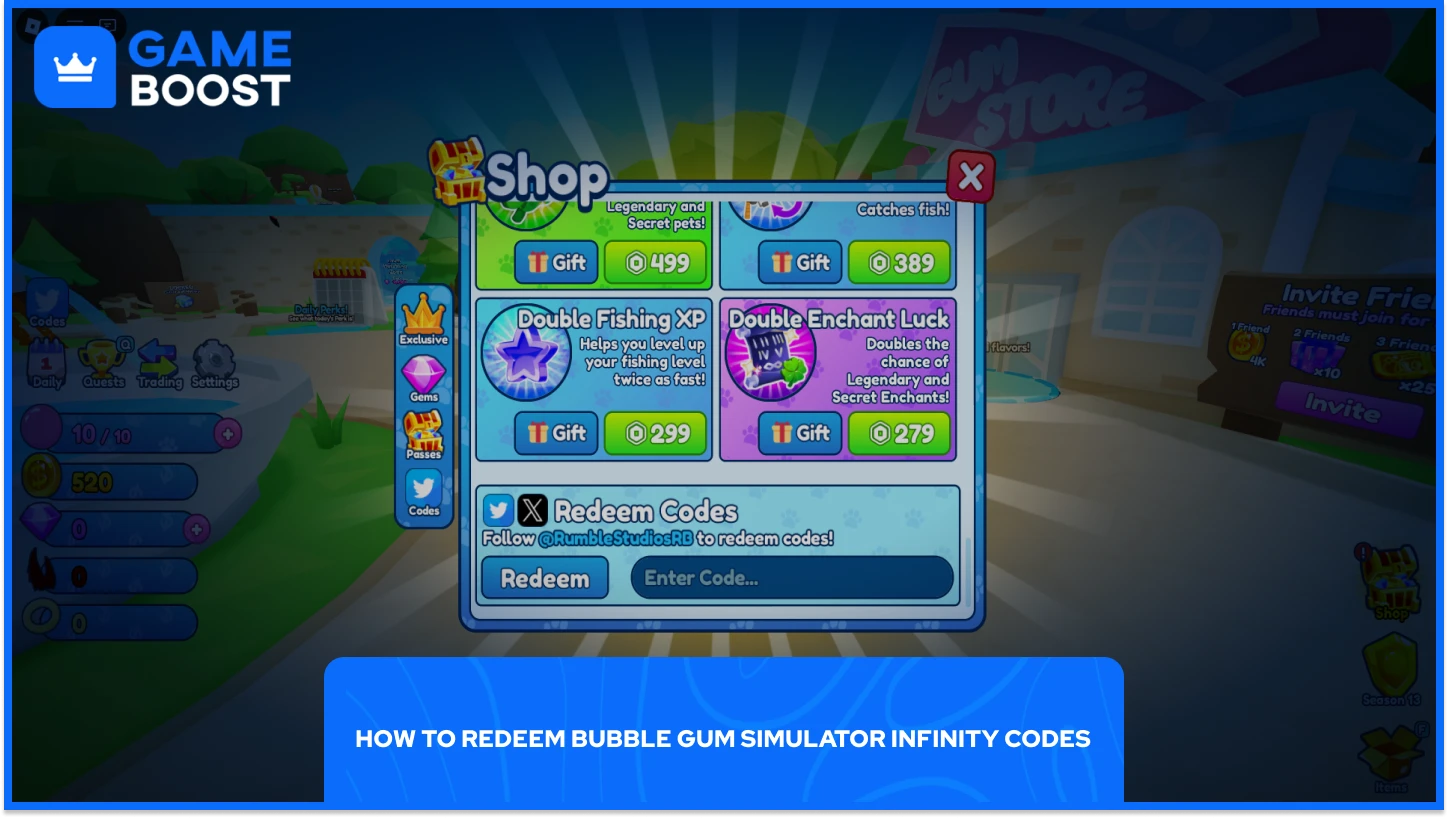 bubble gum simulator infiniry codes